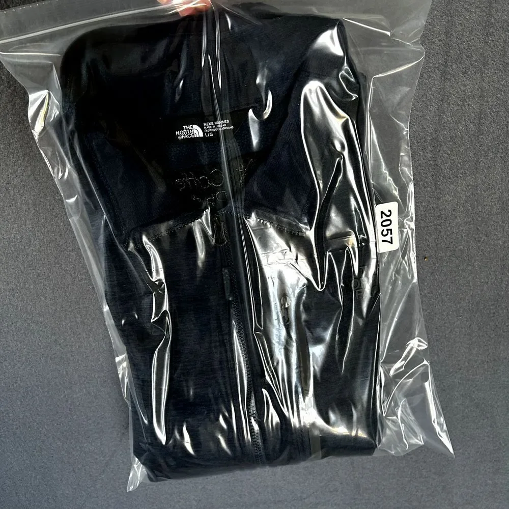 North Face 1/2 Zip Jacket Mens L Gray Fleece‎ Hiking Mid Layer